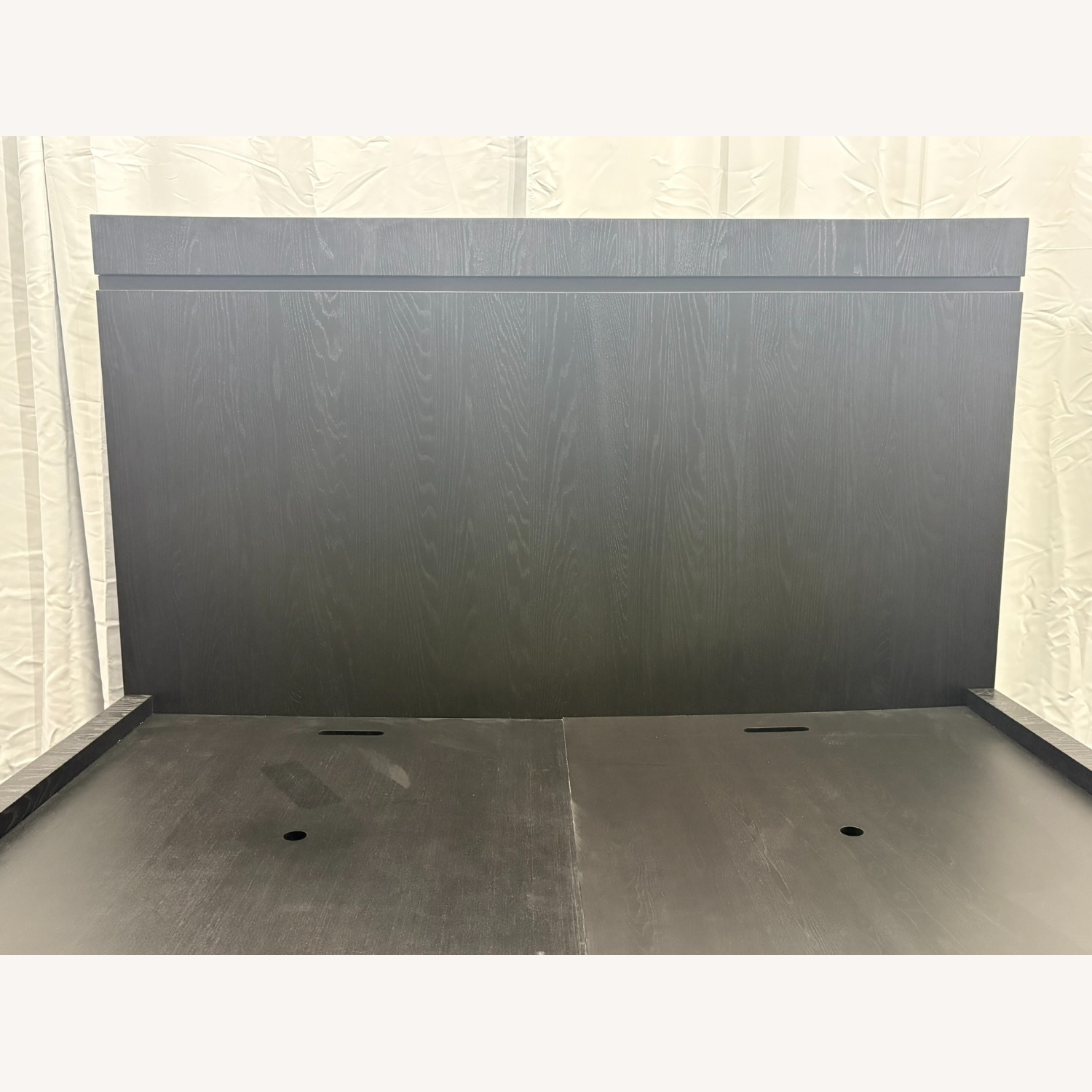 Restoration Hardware Bezier Panel Bed King Black Oak 56" Headboard - image-7
