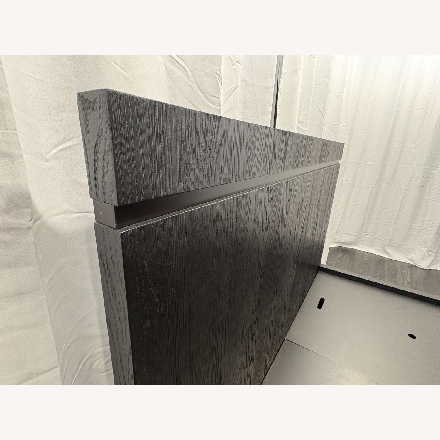 Restoration Hardware Bezier Panel Bed King Black Oak 56" Headboard - image-22