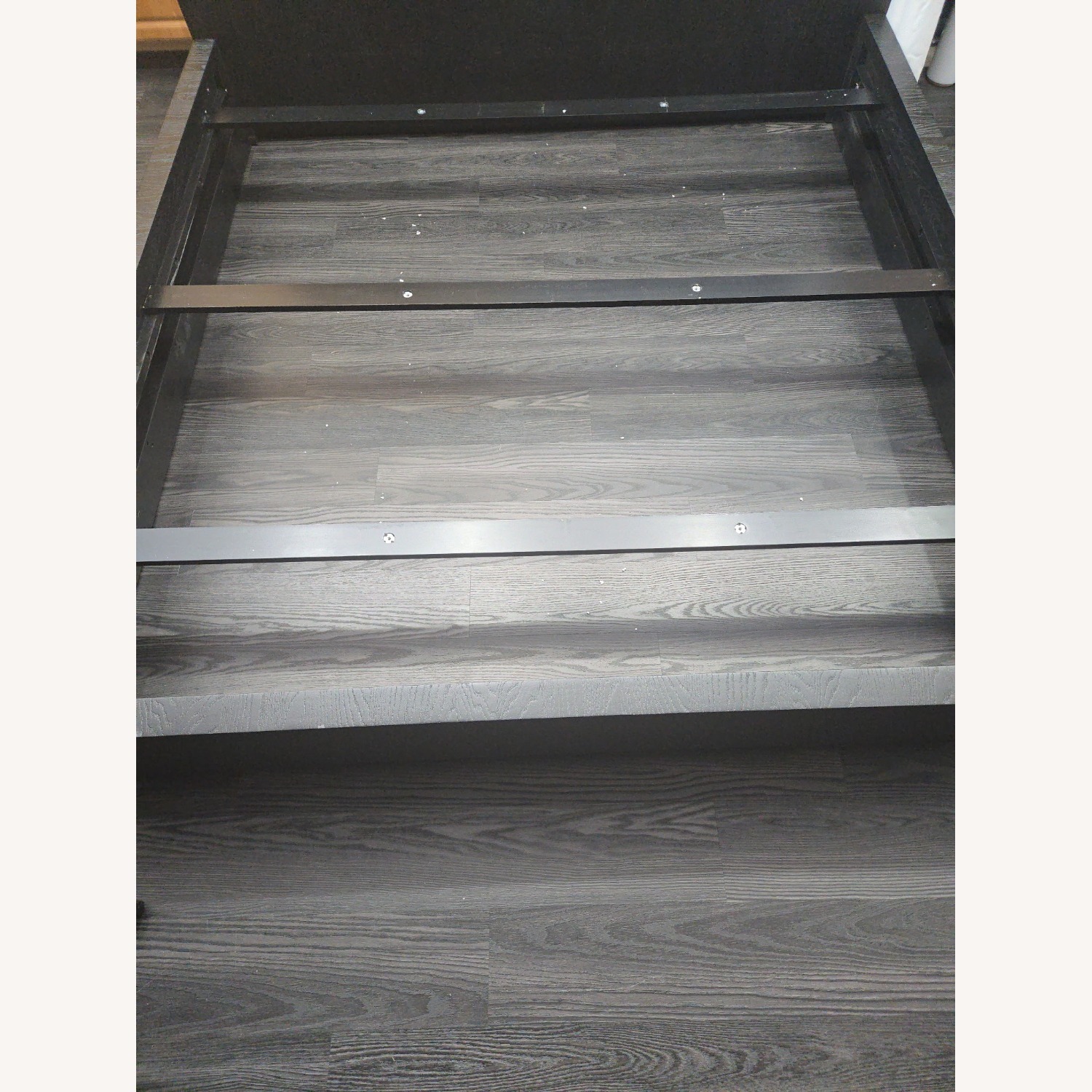 Restoration Hardware Bezier Panel Bed King Black Oak 56" Headboard - image-5