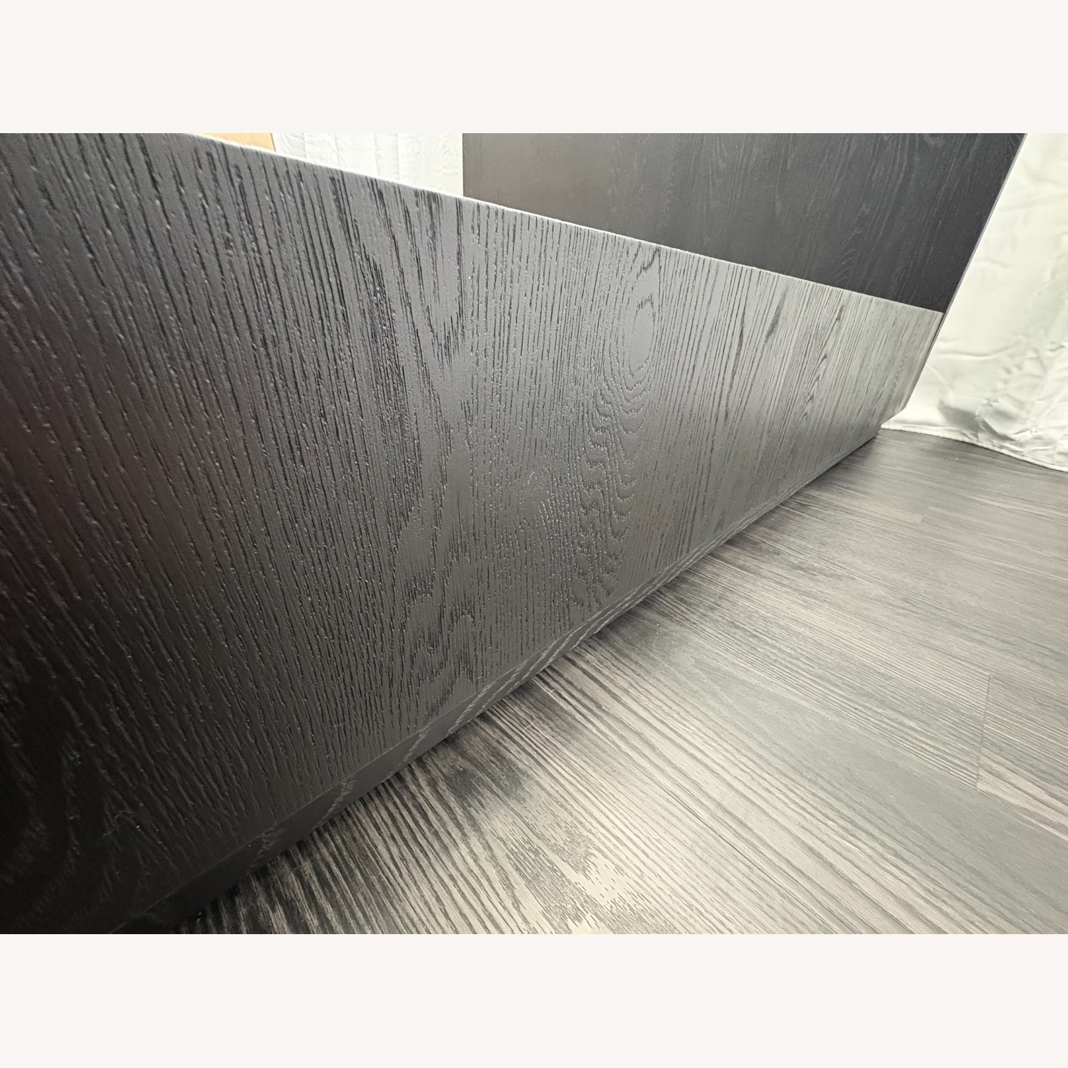 Restoration Hardware Bezier Panel Bed King Black Oak 56" Headboard - image-12