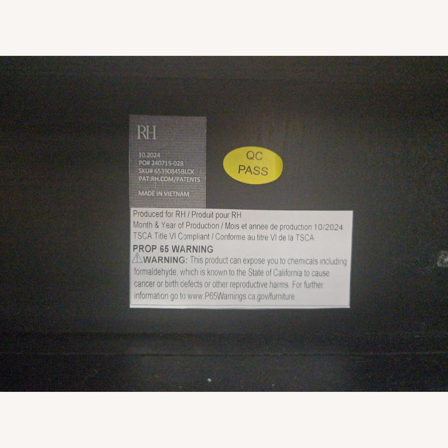Restoration Hardware Bezier Panel Bed King Black Oak 56" Headboard - image-1