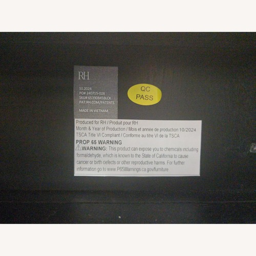 Used Restoration Hardware Bezier Panel Bed King Black Oak 56" Headboard for sale on AptDeco