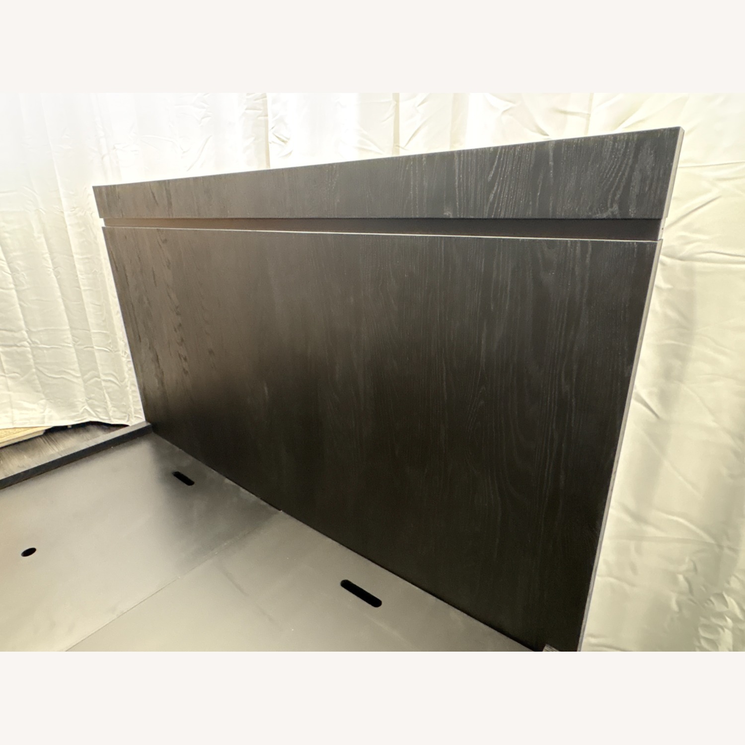 Restoration Hardware Bezier Panel Bed King Black Oak 56" Headboard - image-16