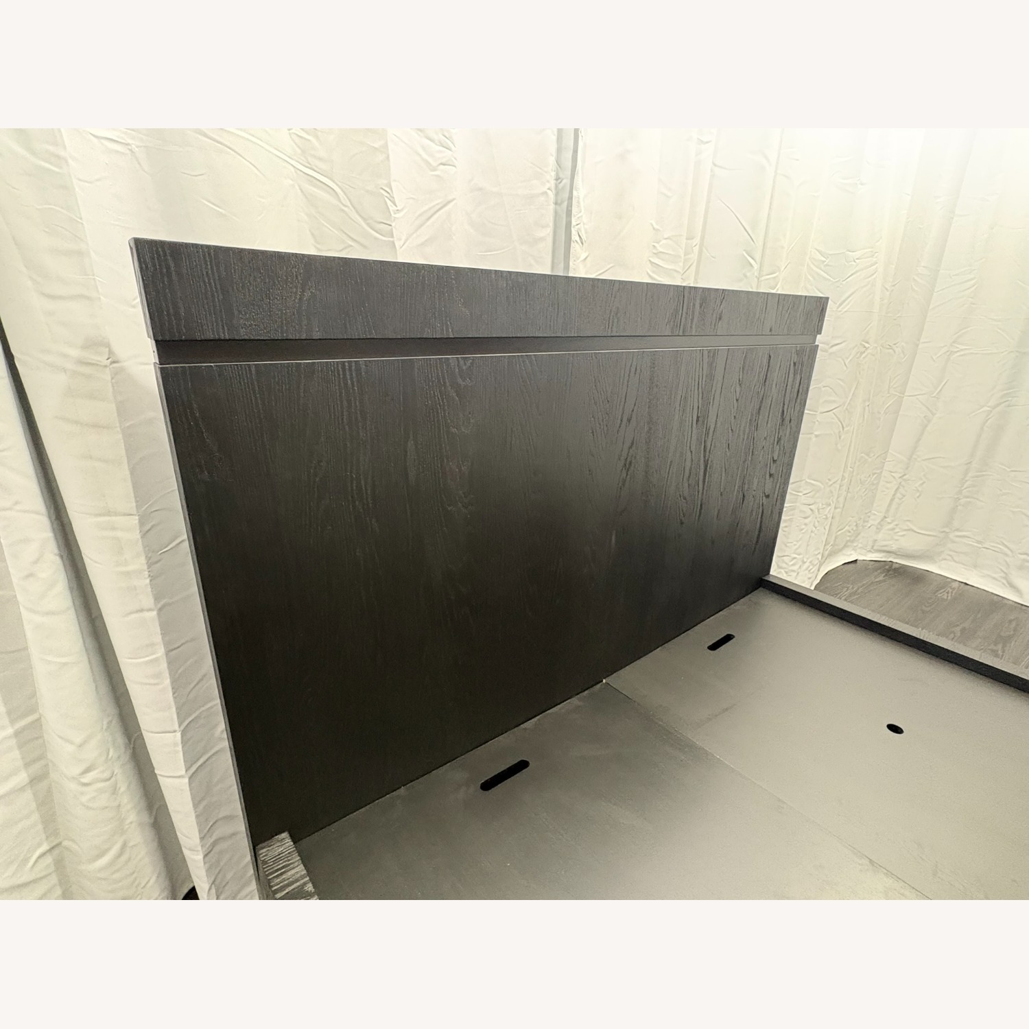 Restoration Hardware Bezier Panel Bed King Black Oak 56" Headboard - image-26