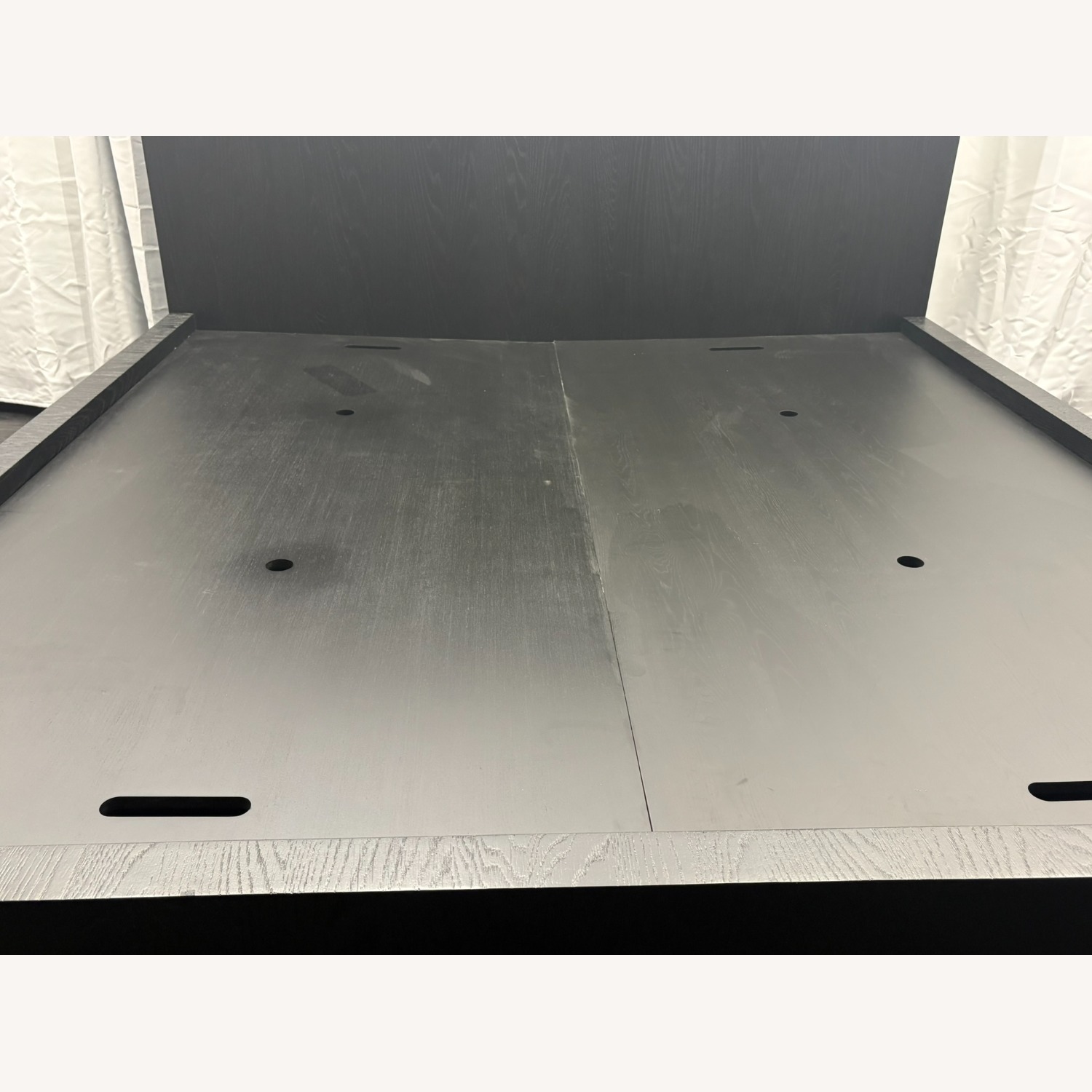 Restoration Hardware Bezier Panel Bed King Black Oak 56" Headboard - image-8