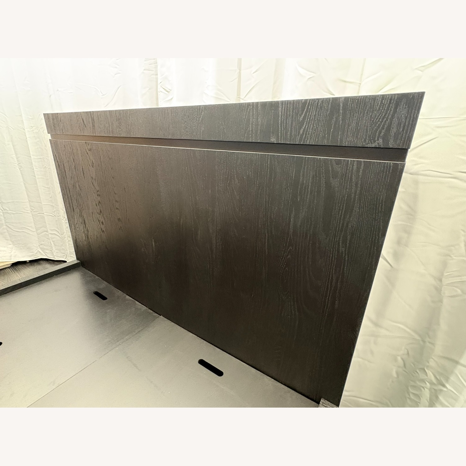 Restoration Hardware Bezier Panel Bed King Black Oak 56" Headboard - image-25