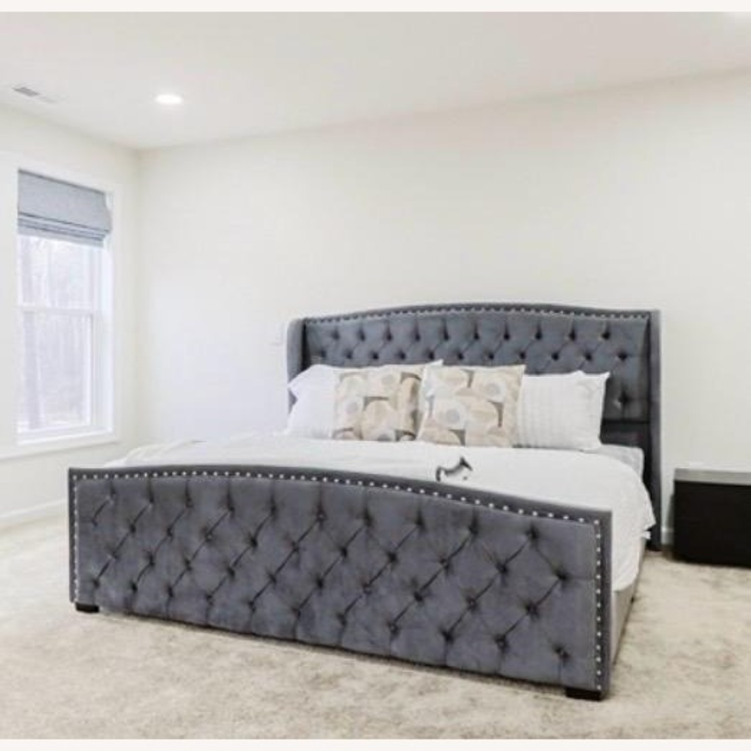 Wayfair King Bed DuJuan Deep Button Tufted Upholstered - image-2