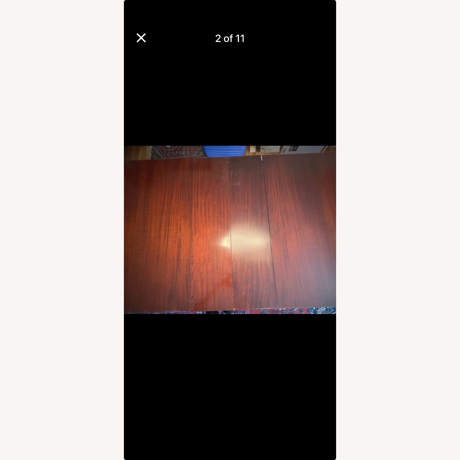 Vintage/Antique Dark Brown Wood Dining Table - image-2