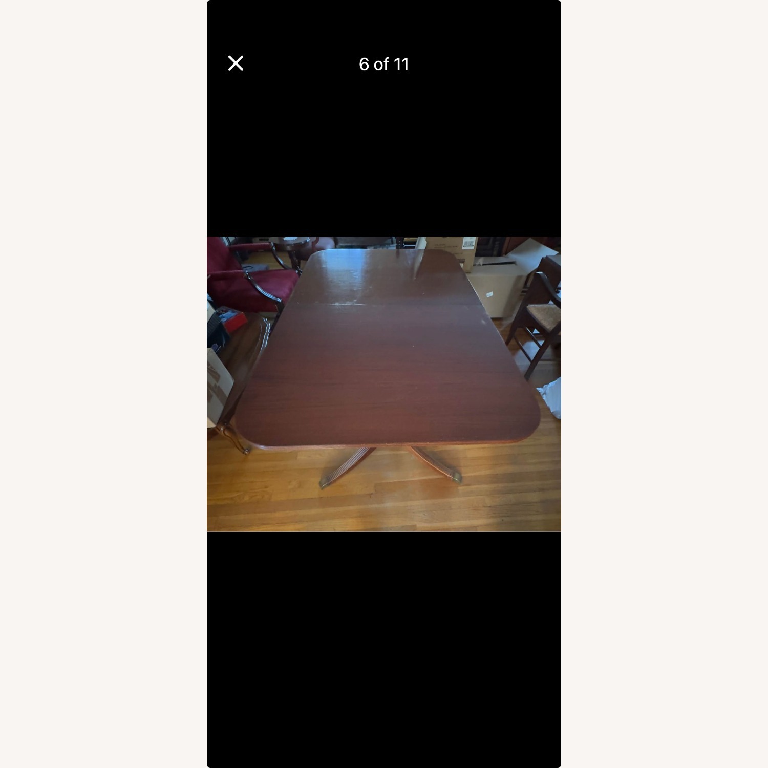 Vintage/Antique Dark Brown Wood Dining Table - image-3