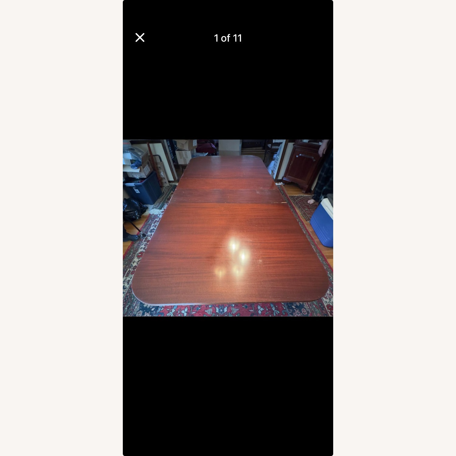 Vintage/Antique Dark Brown Wood Dining Table - image-1