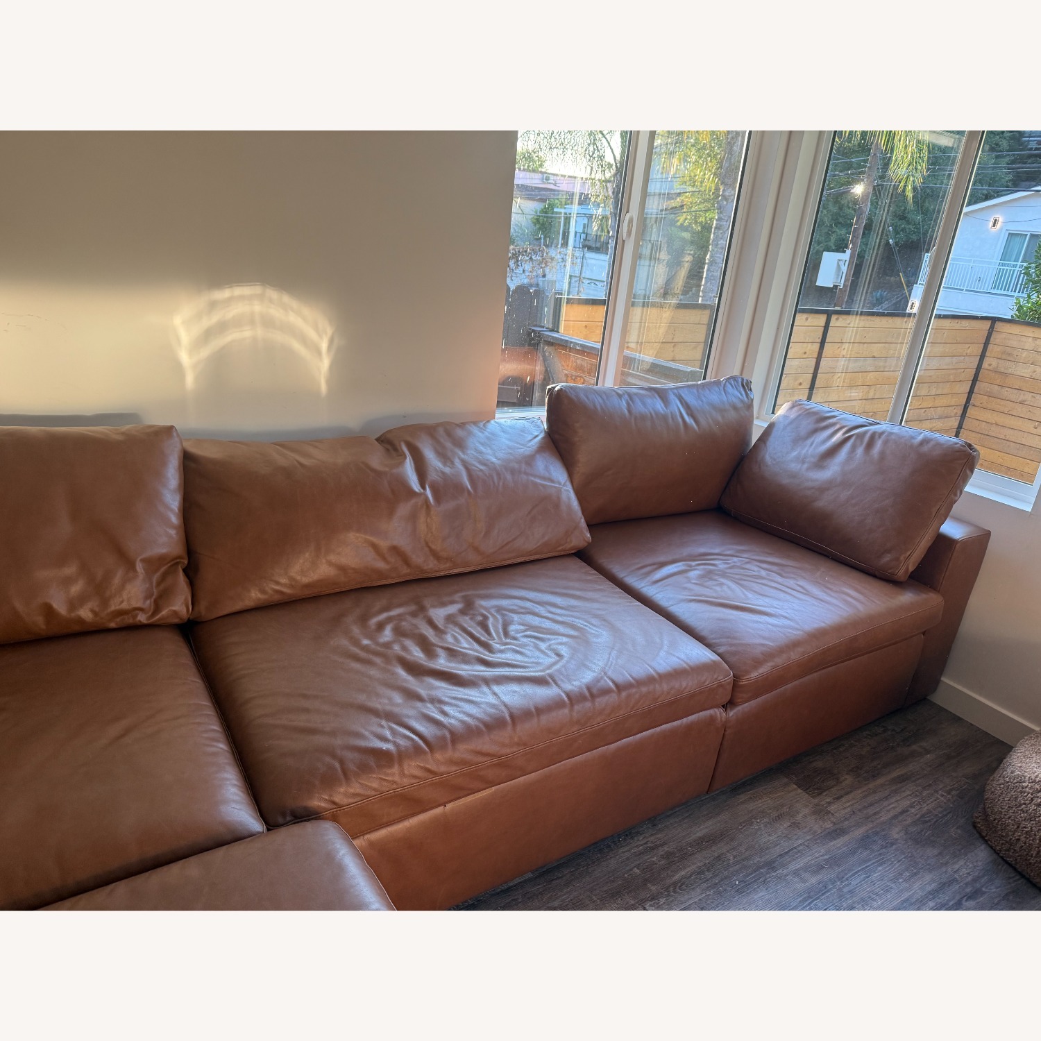 Pottery Barn Leather Sectional - image-3