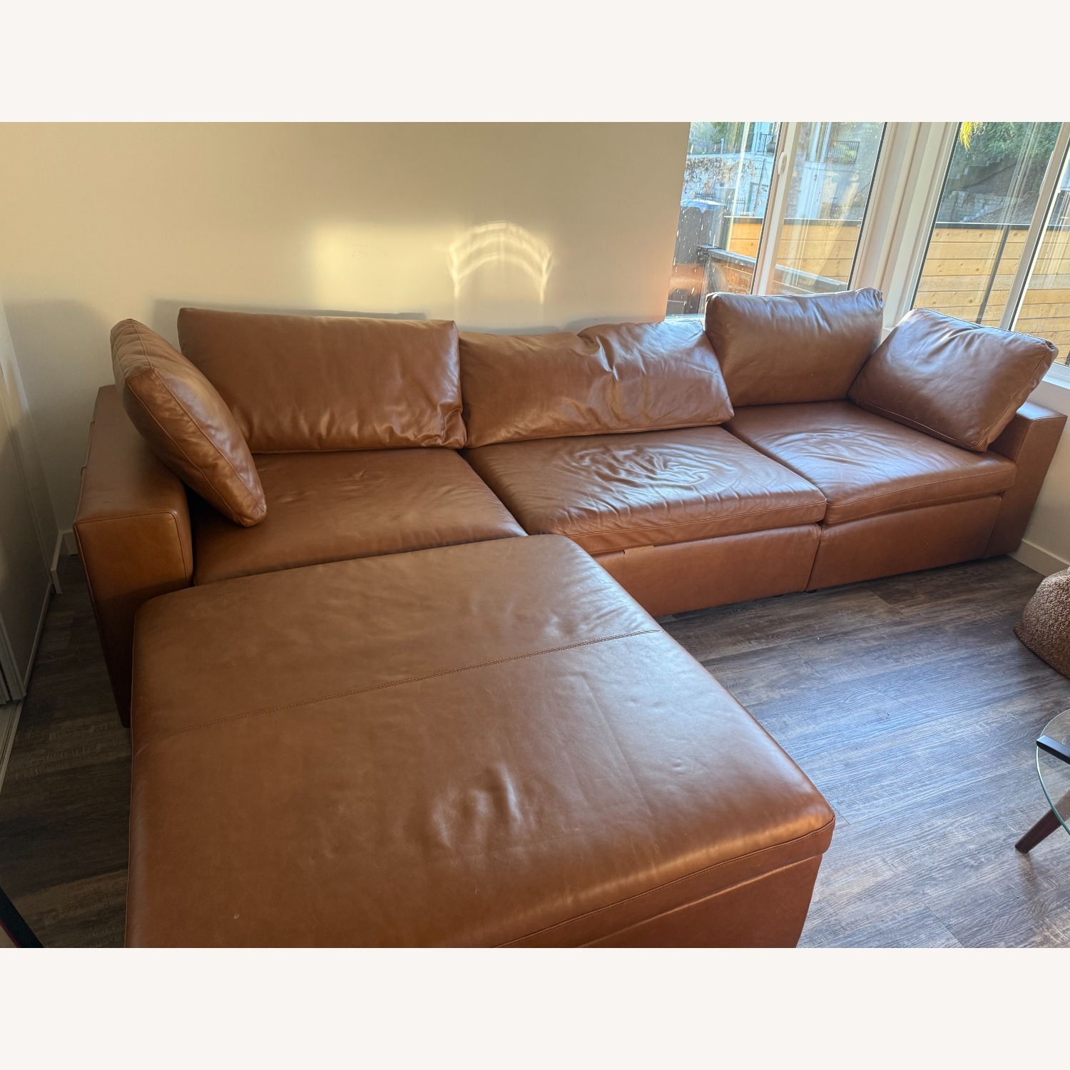 Pottery Barn Leather Sectional - image-1