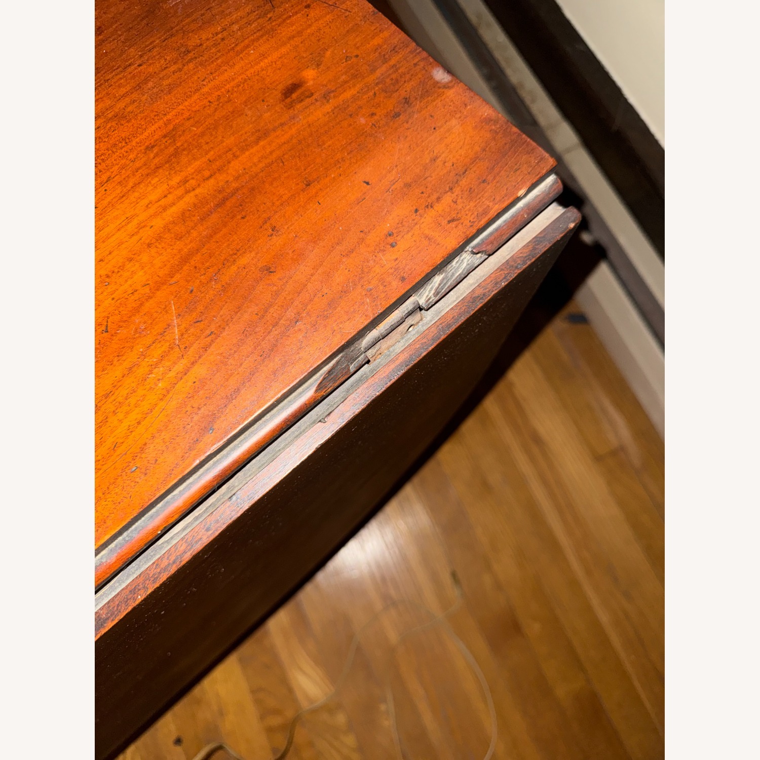 Vintage/Antique Dark Brown Wood Side Table - image-7