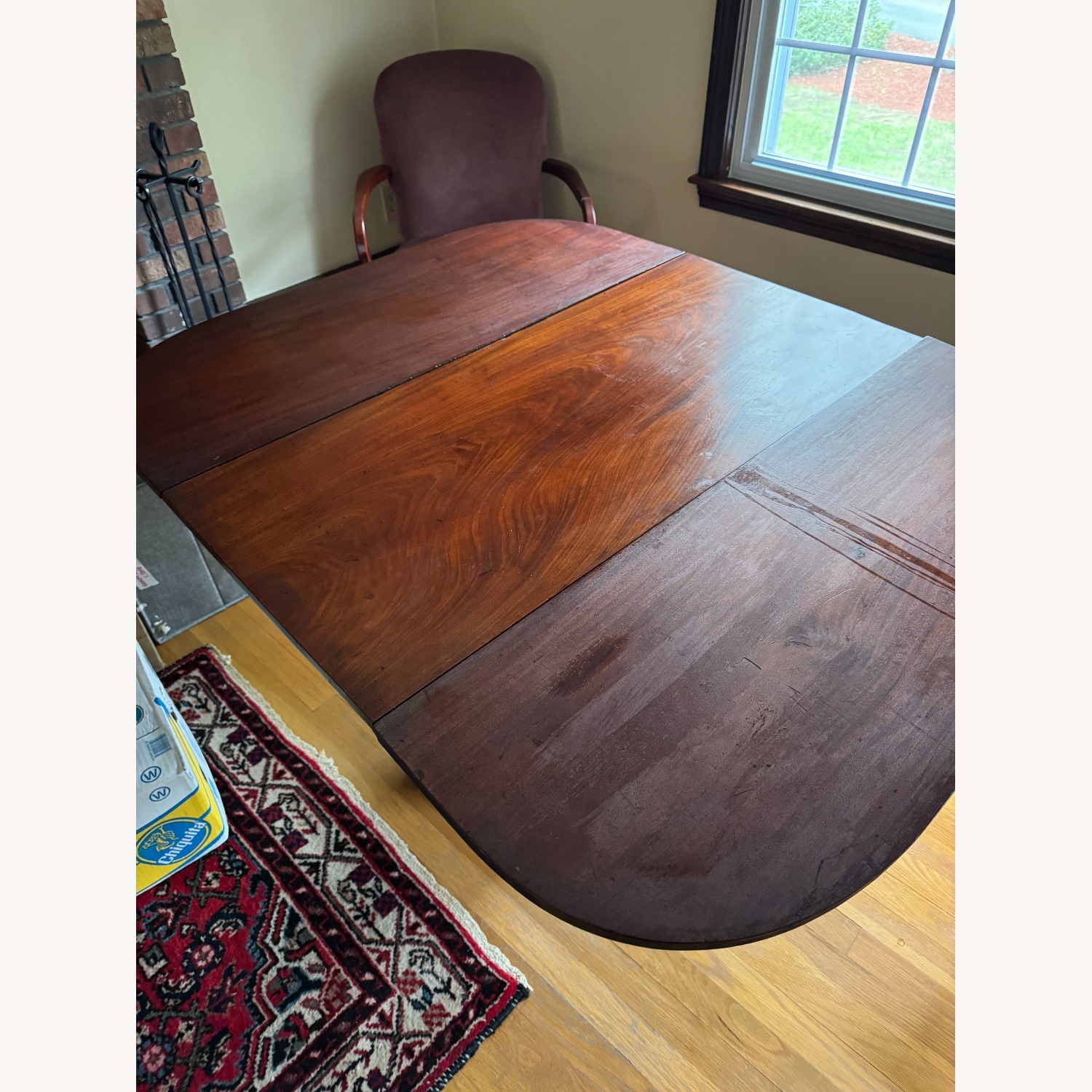 Vintage/Antique Dark Brown Wood Side Table - image-2