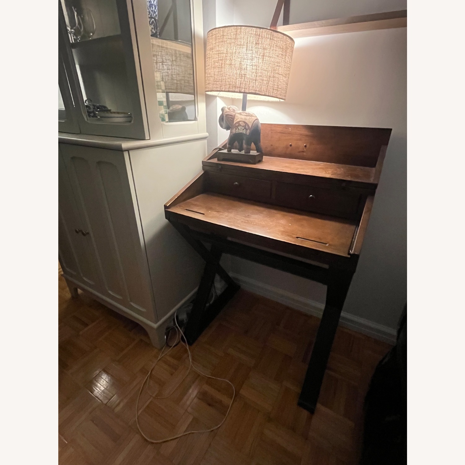 World Market Dark Brown Wood Desk - image-1