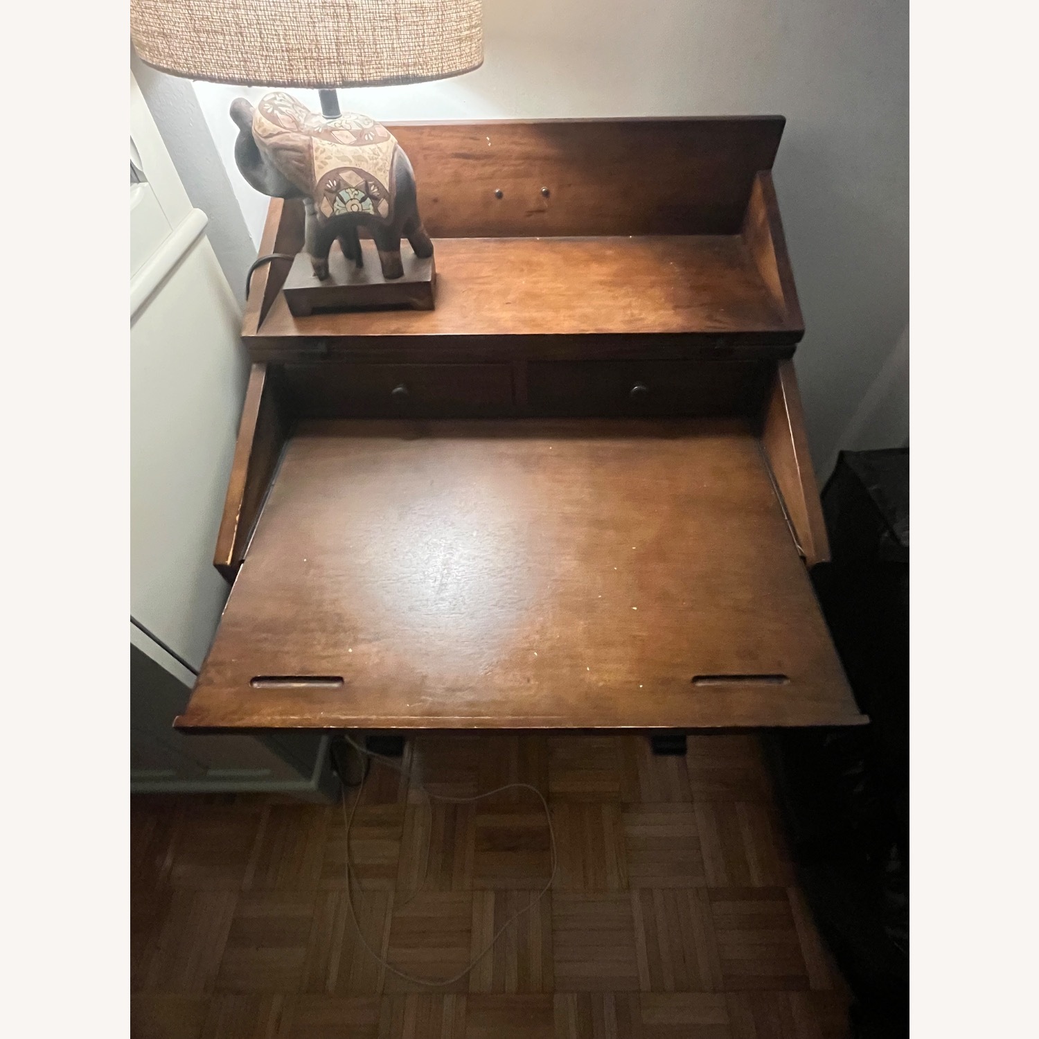 World Market Dark Brown Wood Desk - image-2