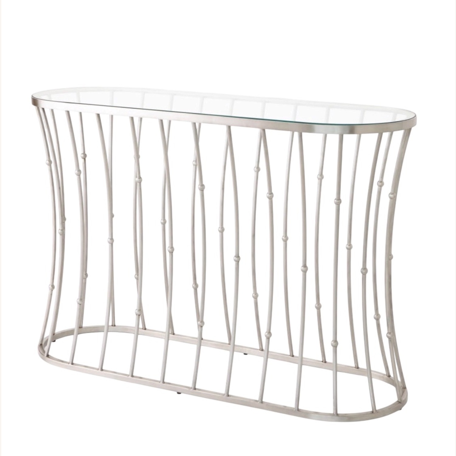 Global Views Aurora Brushed Nickel Console - image-2
