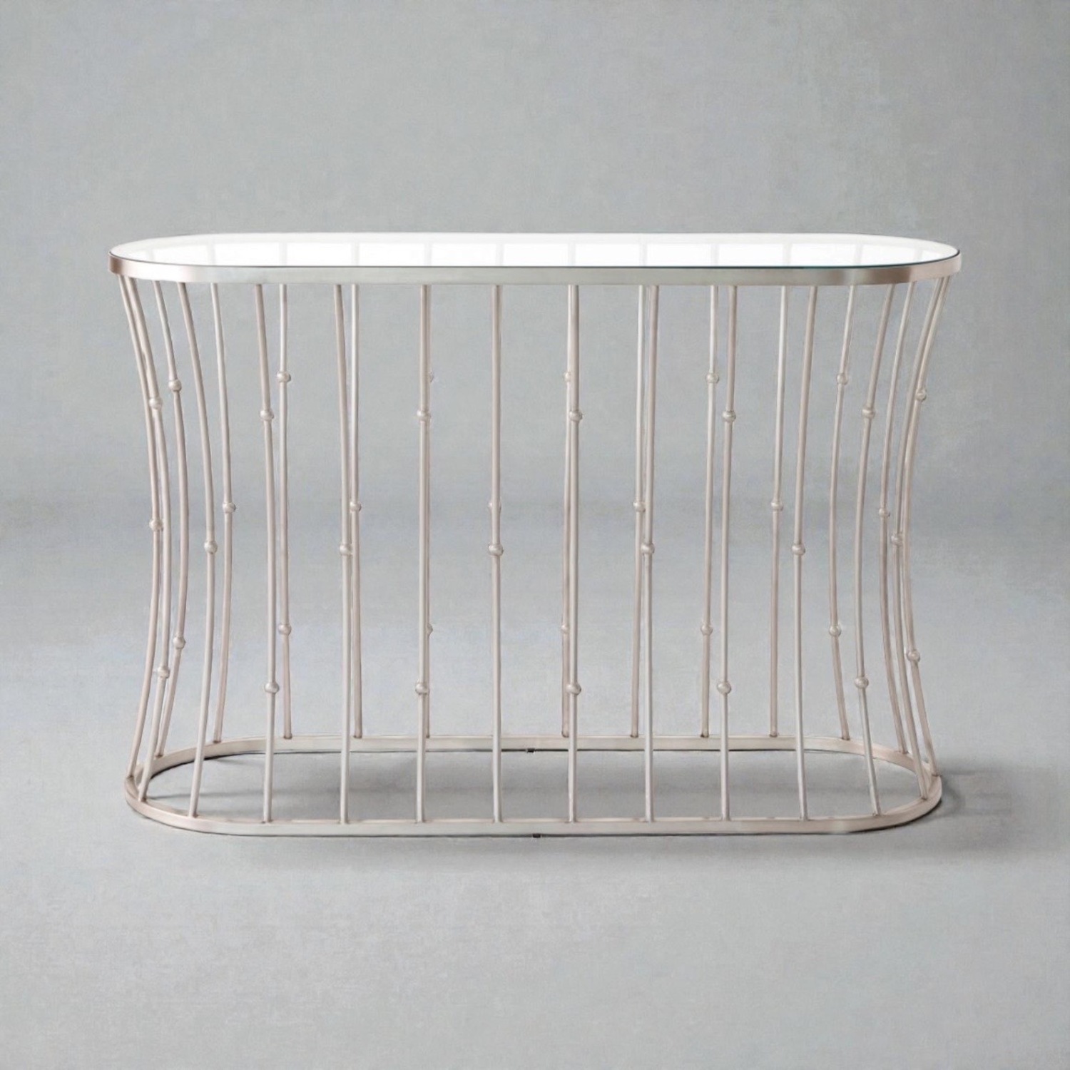 Global Views Aurora Brushed Nickel Console - image-6