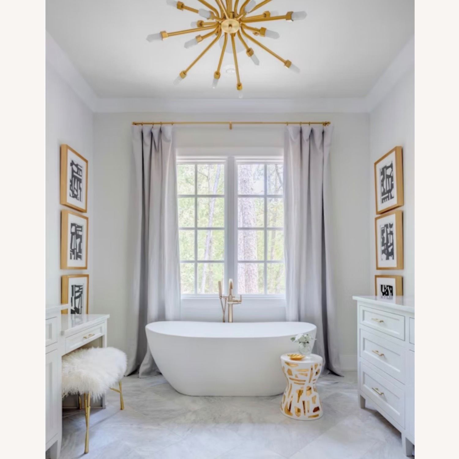 Global Views Quartz Burst Chandelier Brass - image-4
