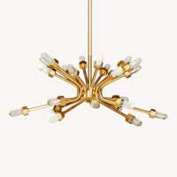 Global Views Quartz Burst Chandelier Brass