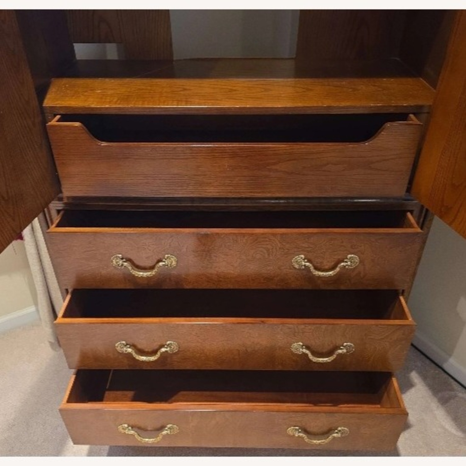 Dark Brown Wood Armoire - image-4
