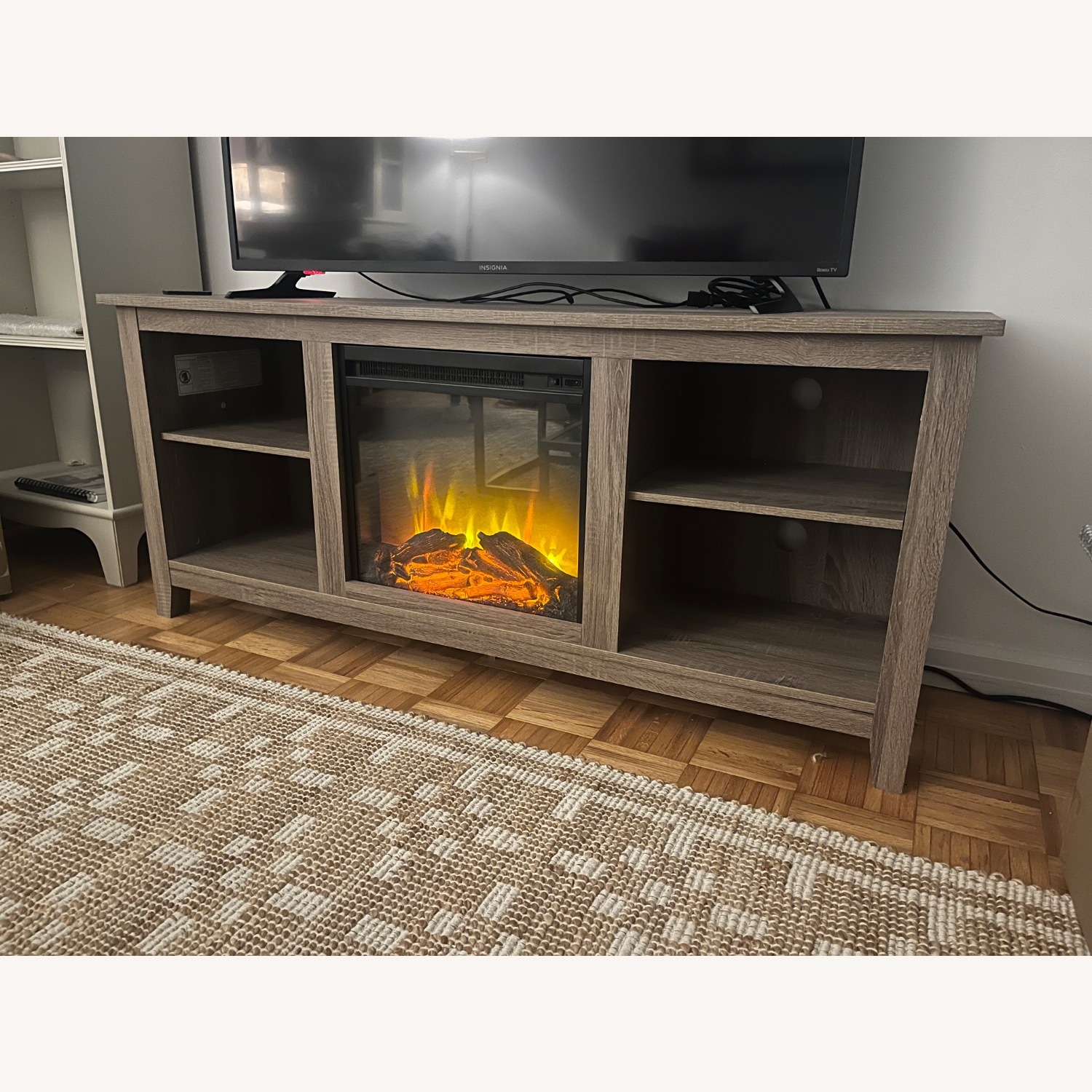 Wayfair Light Brown Wood Veneer Media Storage - image-1