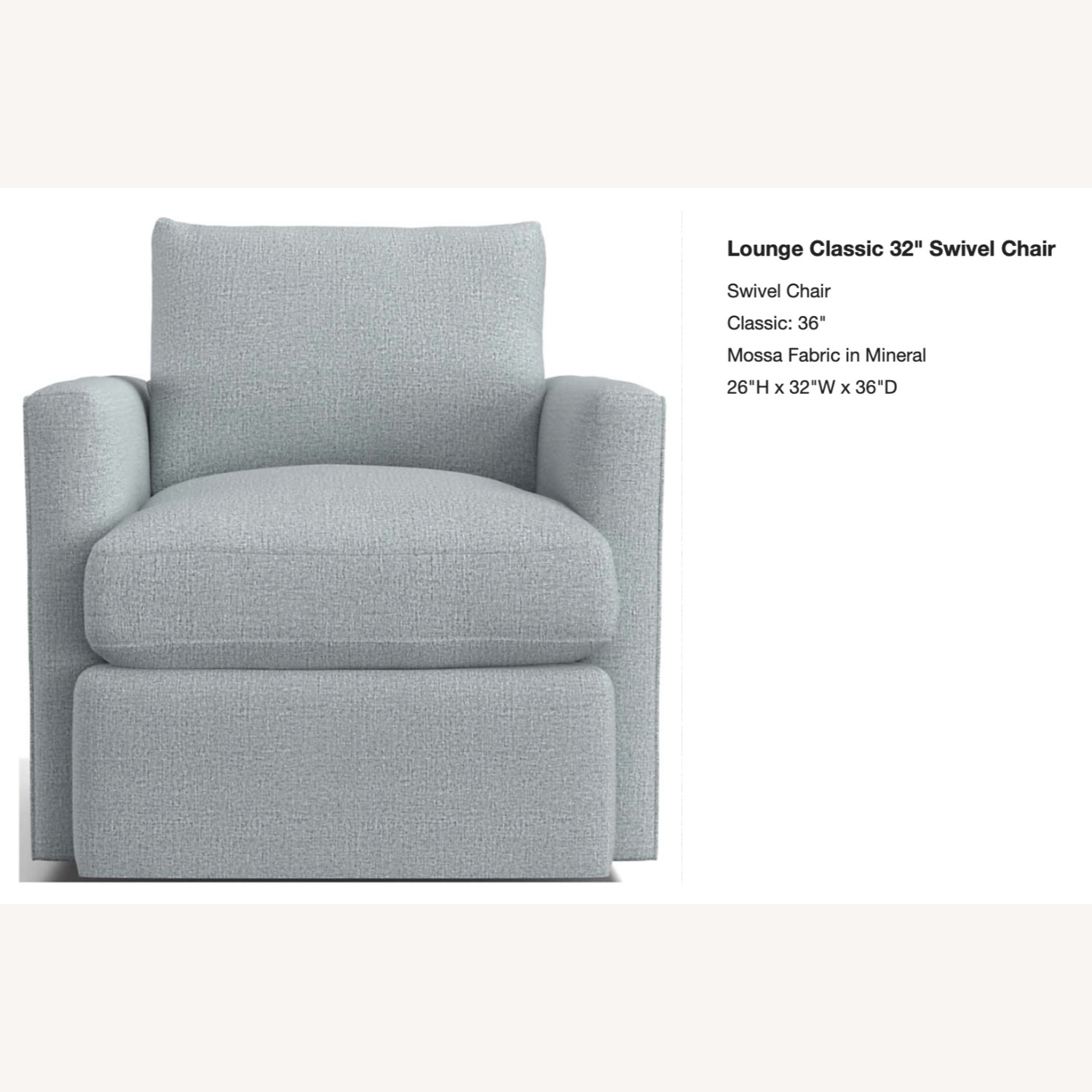 Crate & Barrel Lounge Light Gray Swivel Chair - image-5