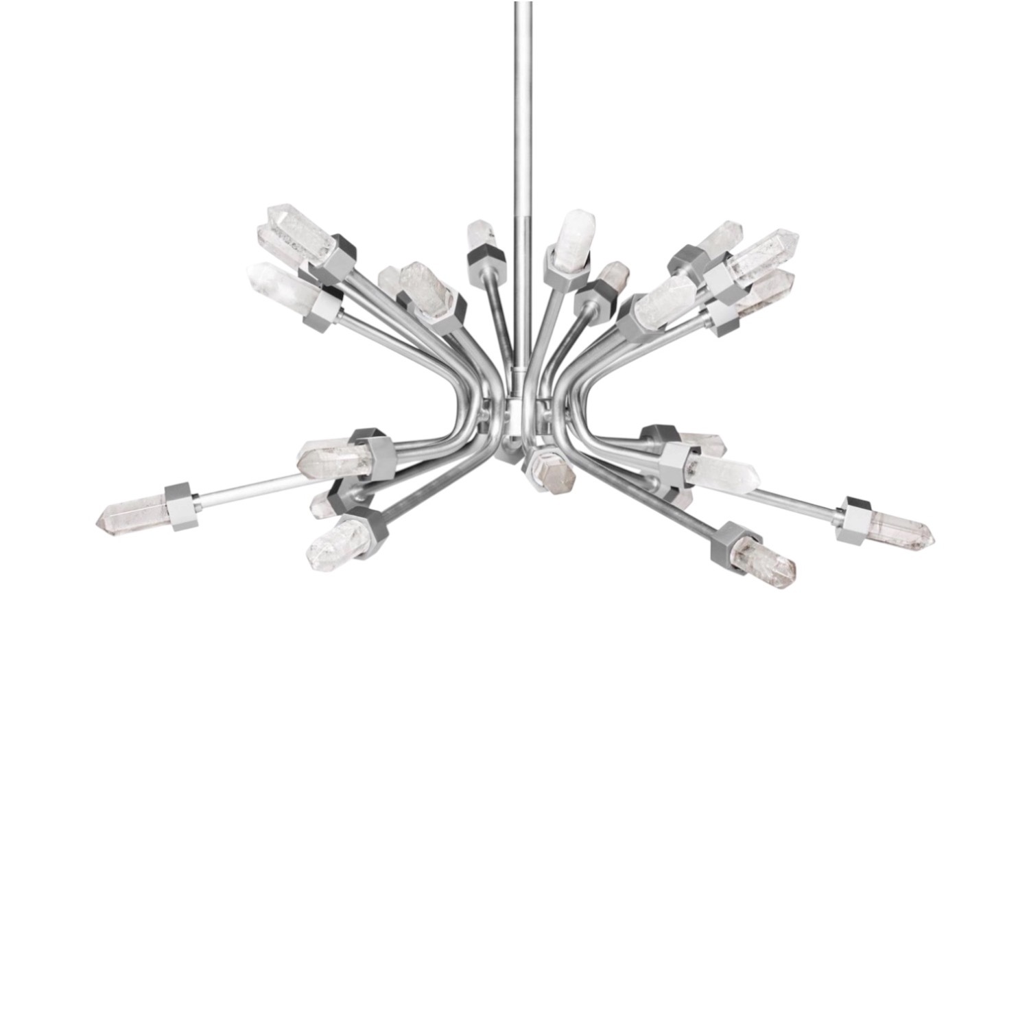 Global Views Quartz Burst Chandelier Nickel - image-2