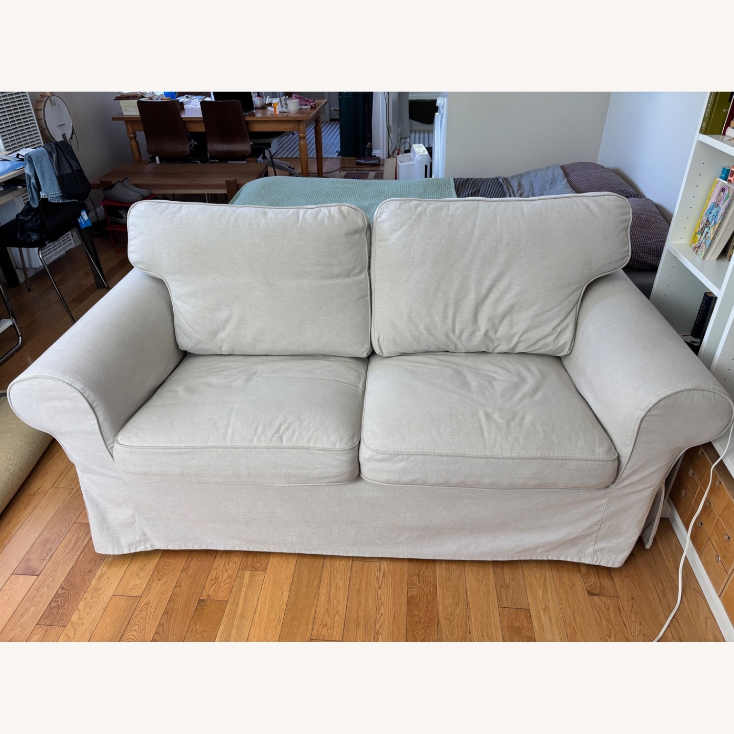 IKEA Ektorp White Fabric Loveseat - image-1