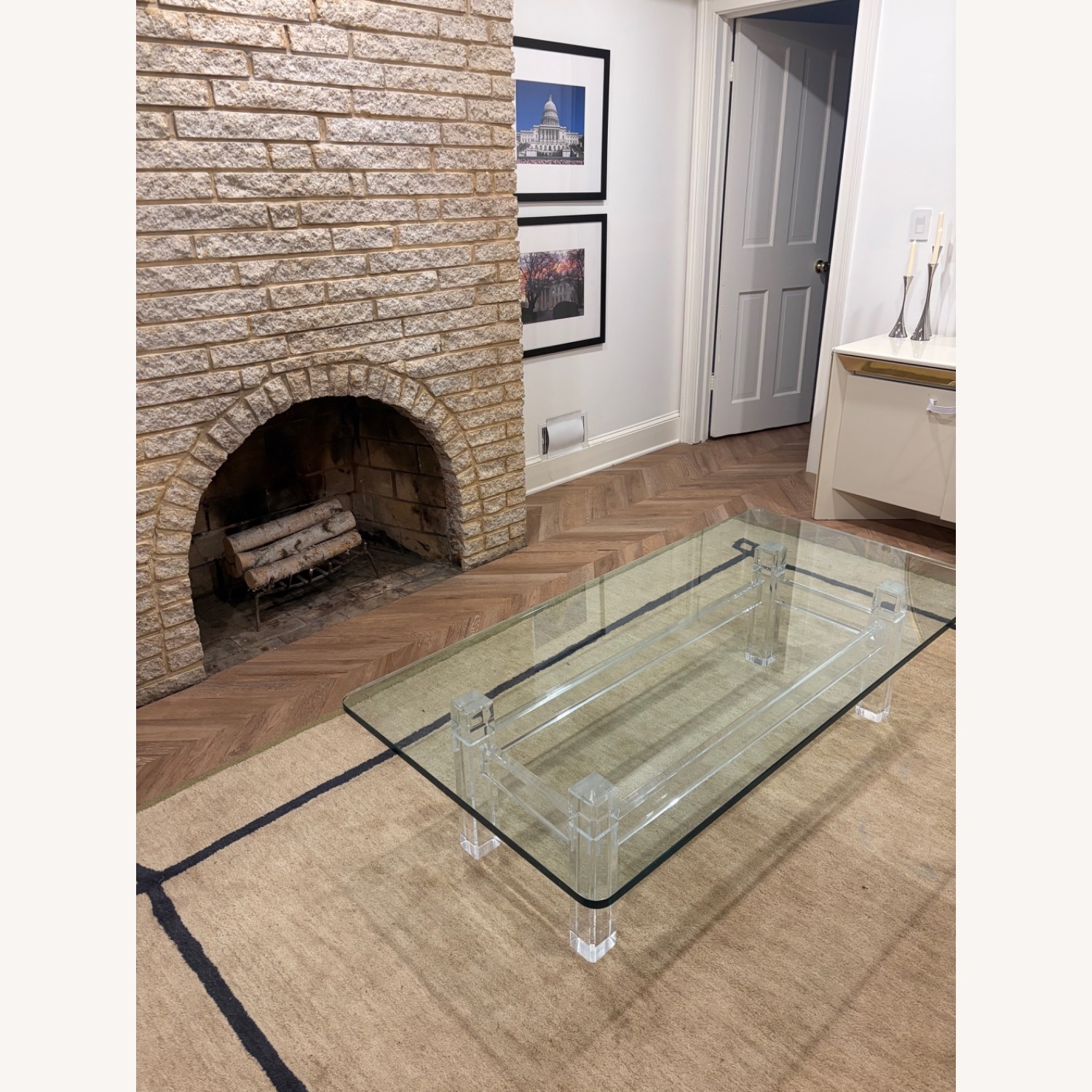 Lucite Large and Thick Coffee Table - image-2