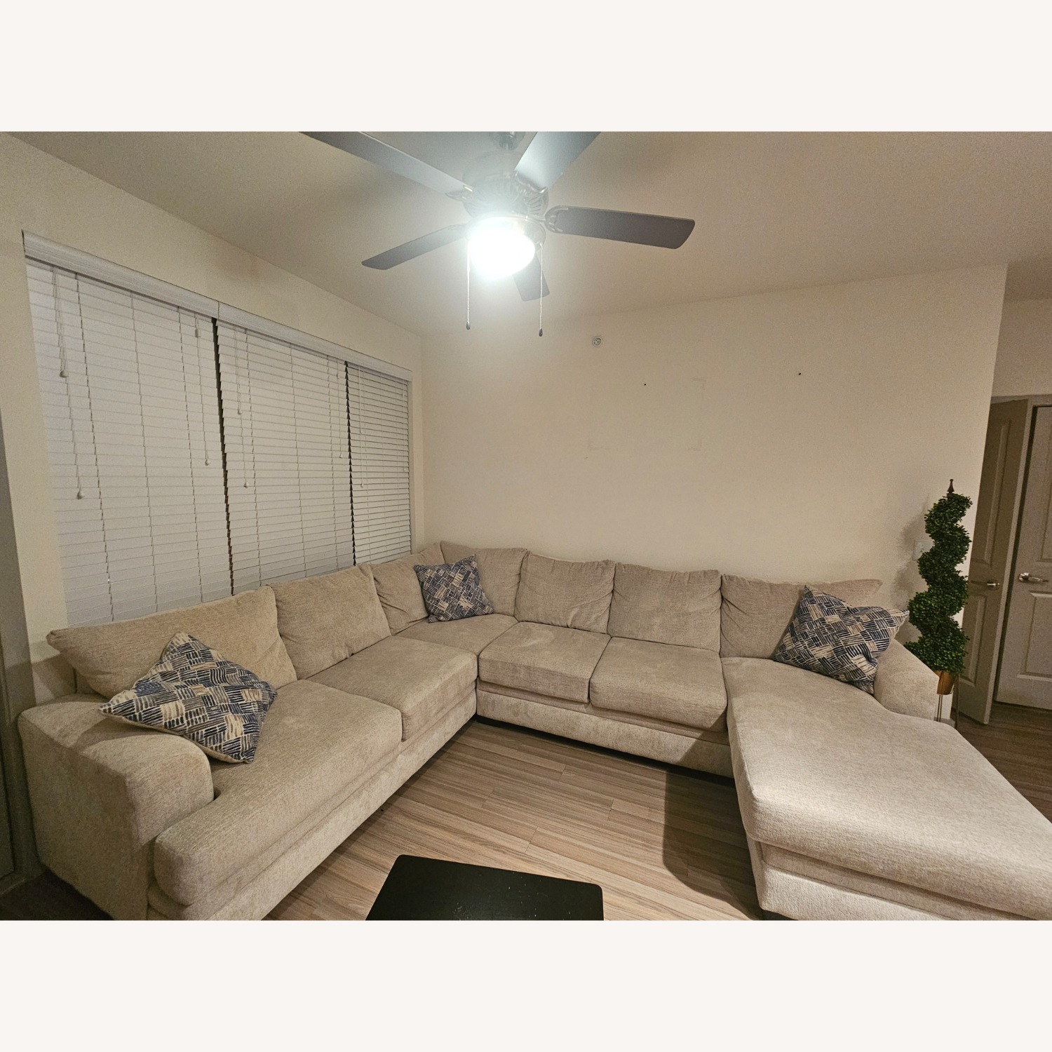 Rooms To Go Natural Fabric 3+ Piece Sectional - image-1