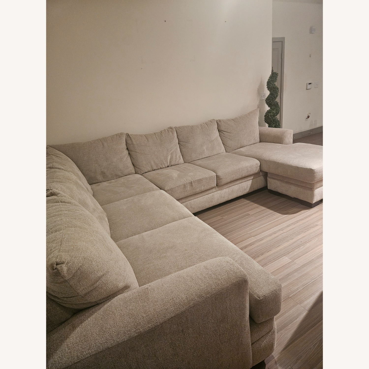 Rooms To Go Natural Fabric 3+ Piece Sectional - image-6