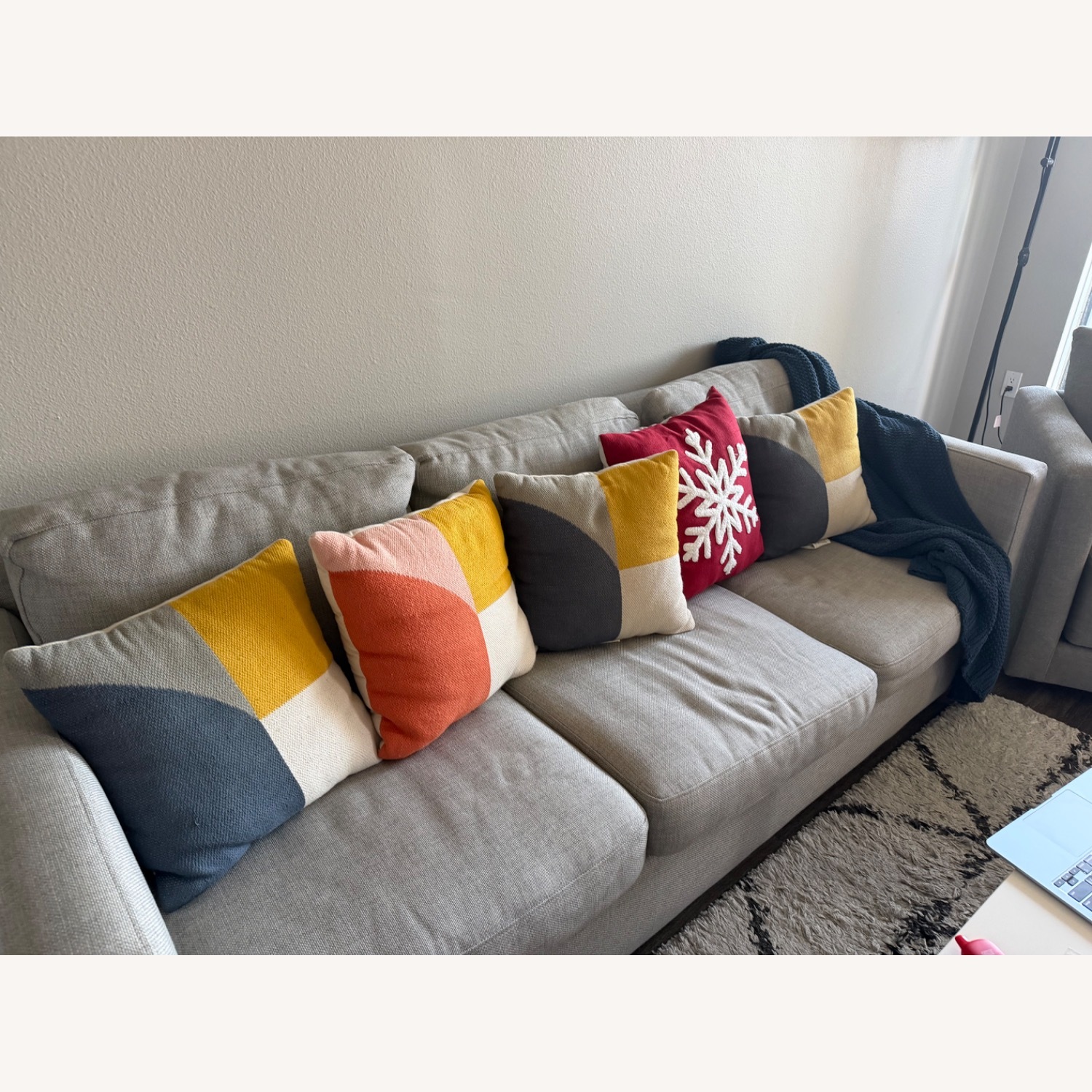 Crate & Barrel Light Gray 3+ Piece Sectional - image-4