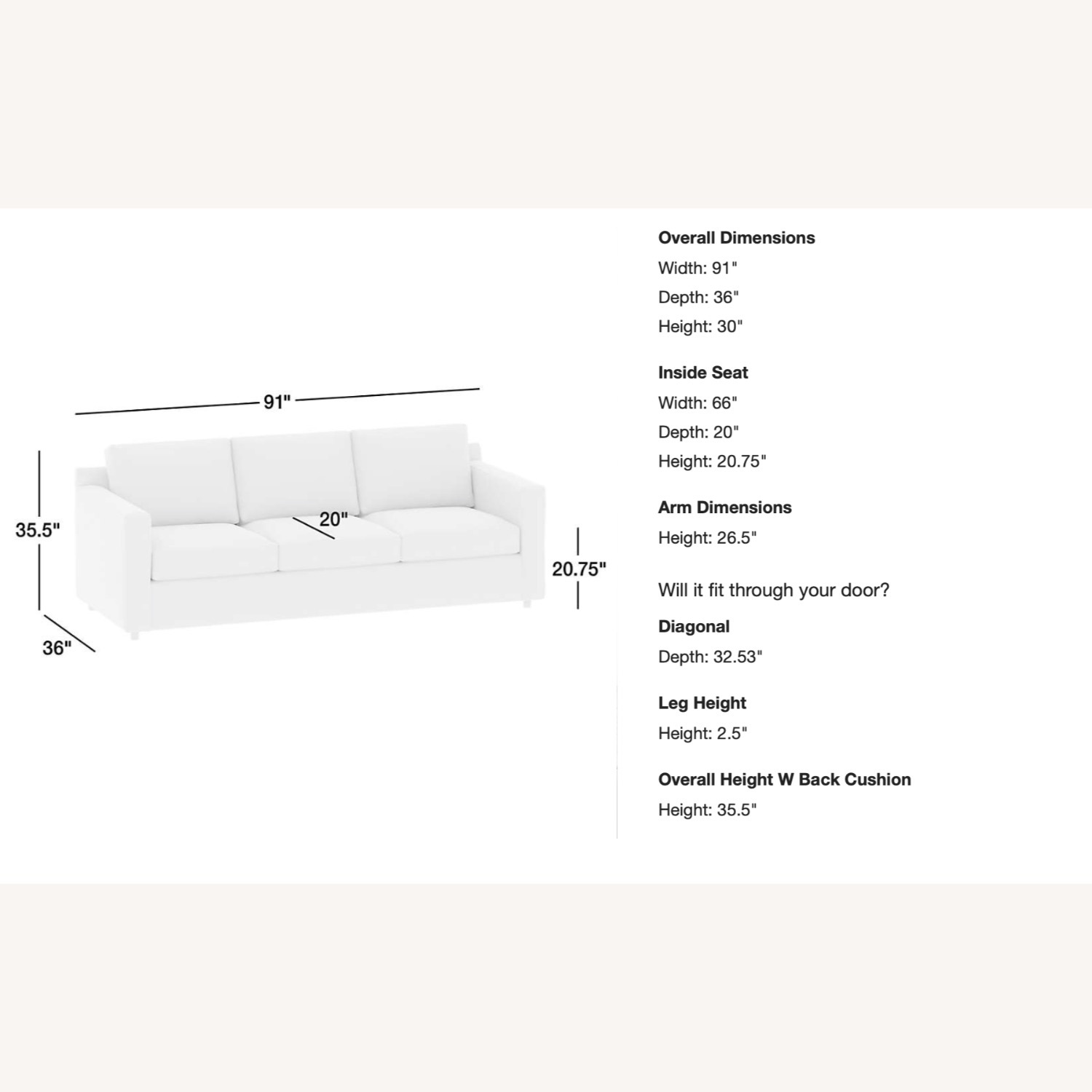 Crate & Barrel Light Gray 3+ Piece Sectional - image-6