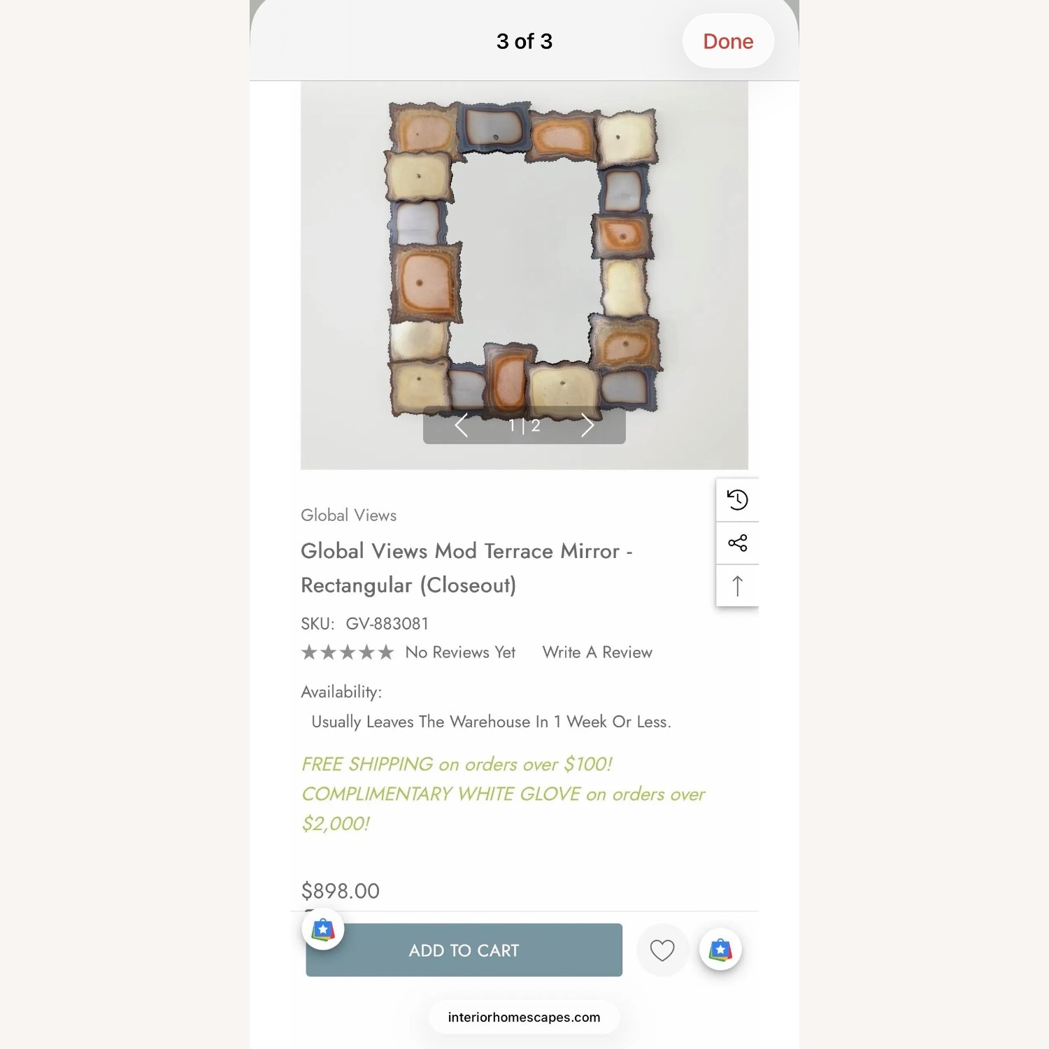 Global Views Mod Terrace Metal Wall Mirror - image-3