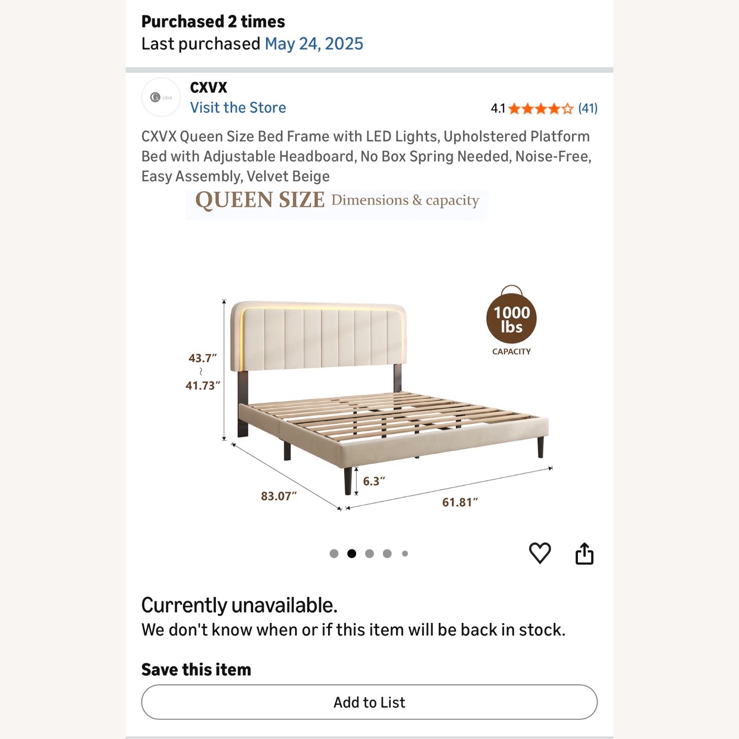 Queen Bed Frame - image-1