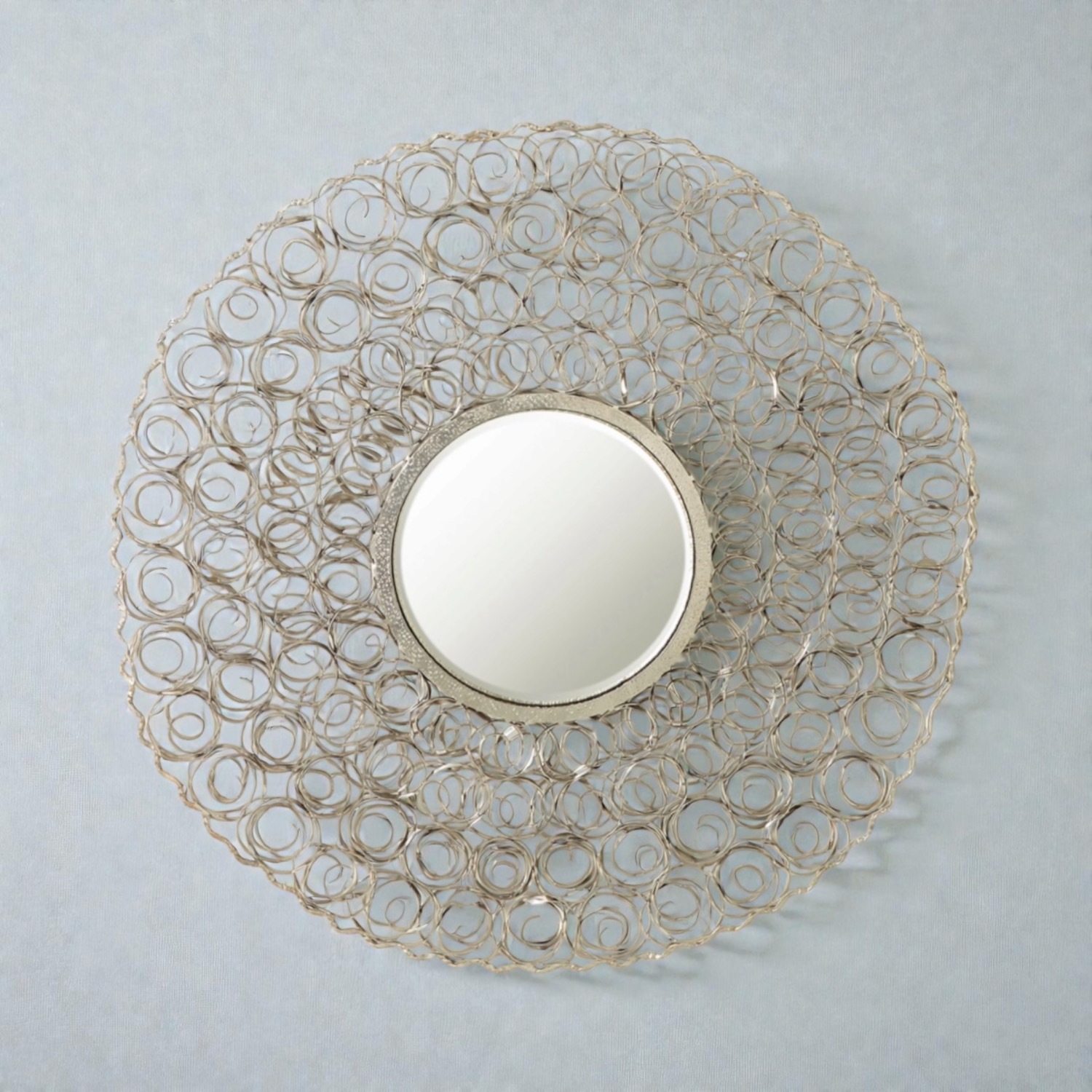 Global Views Curly Nickel Large Mirror - image-1