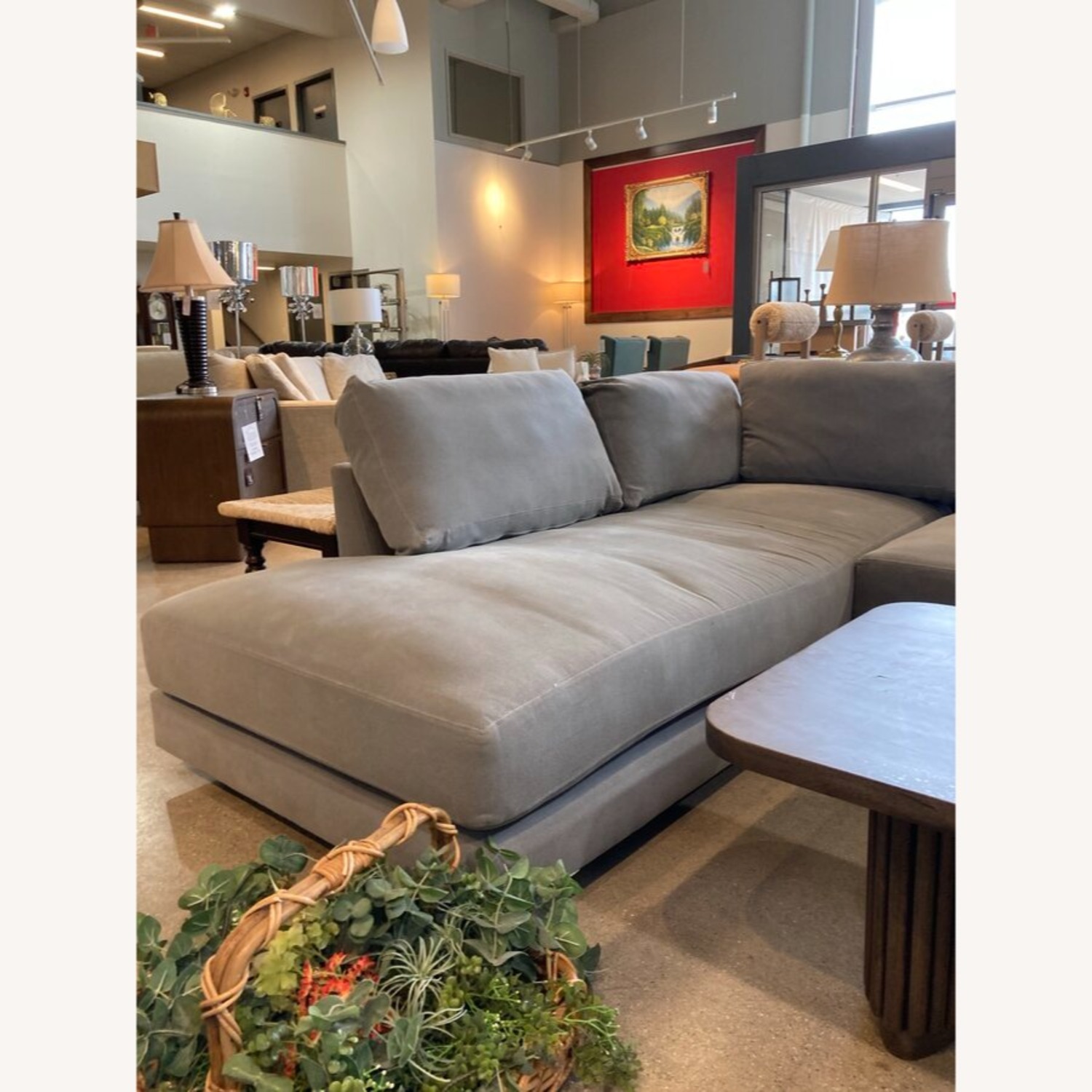 West Elm Haven Two-Piece Sectional Gray - image-4