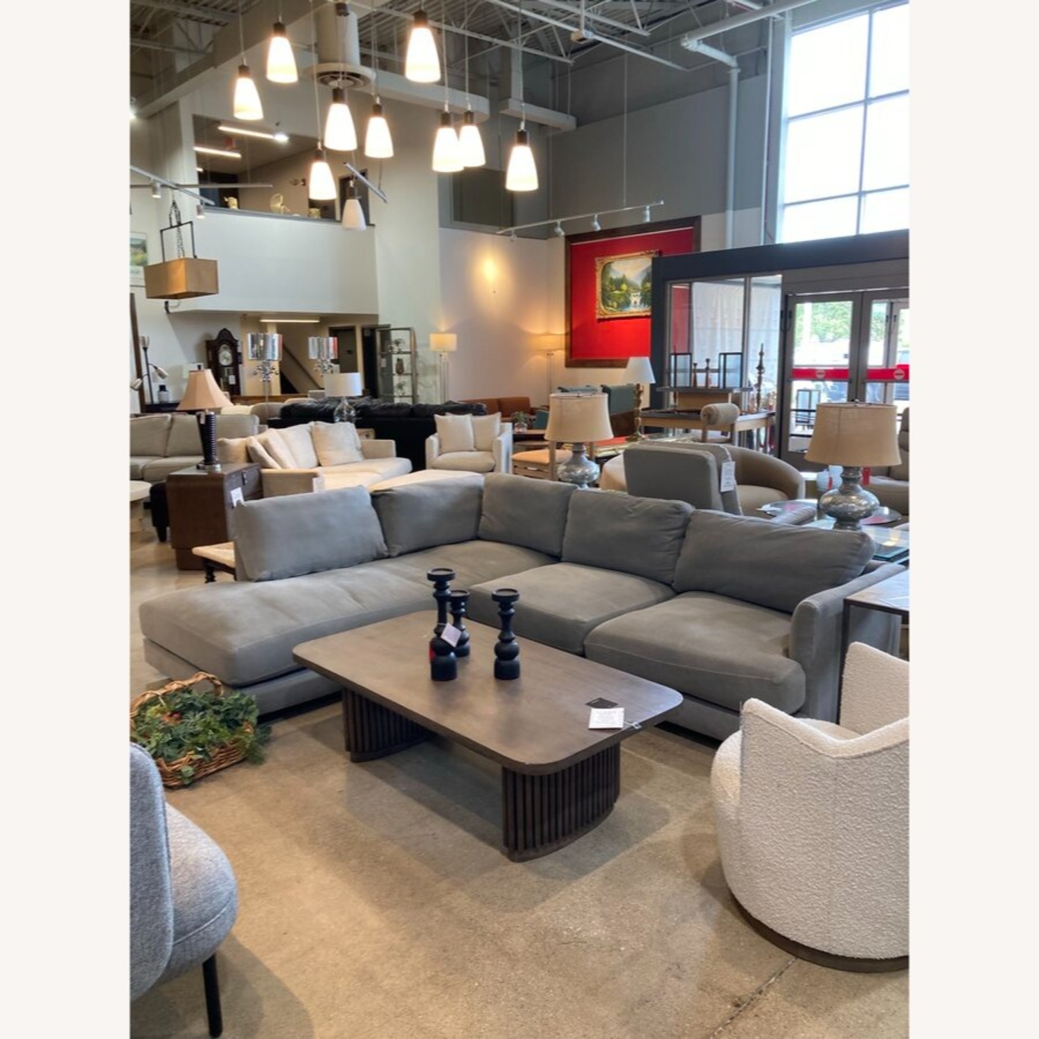 West Elm Haven Two-Piece Sectional Gray - image-2