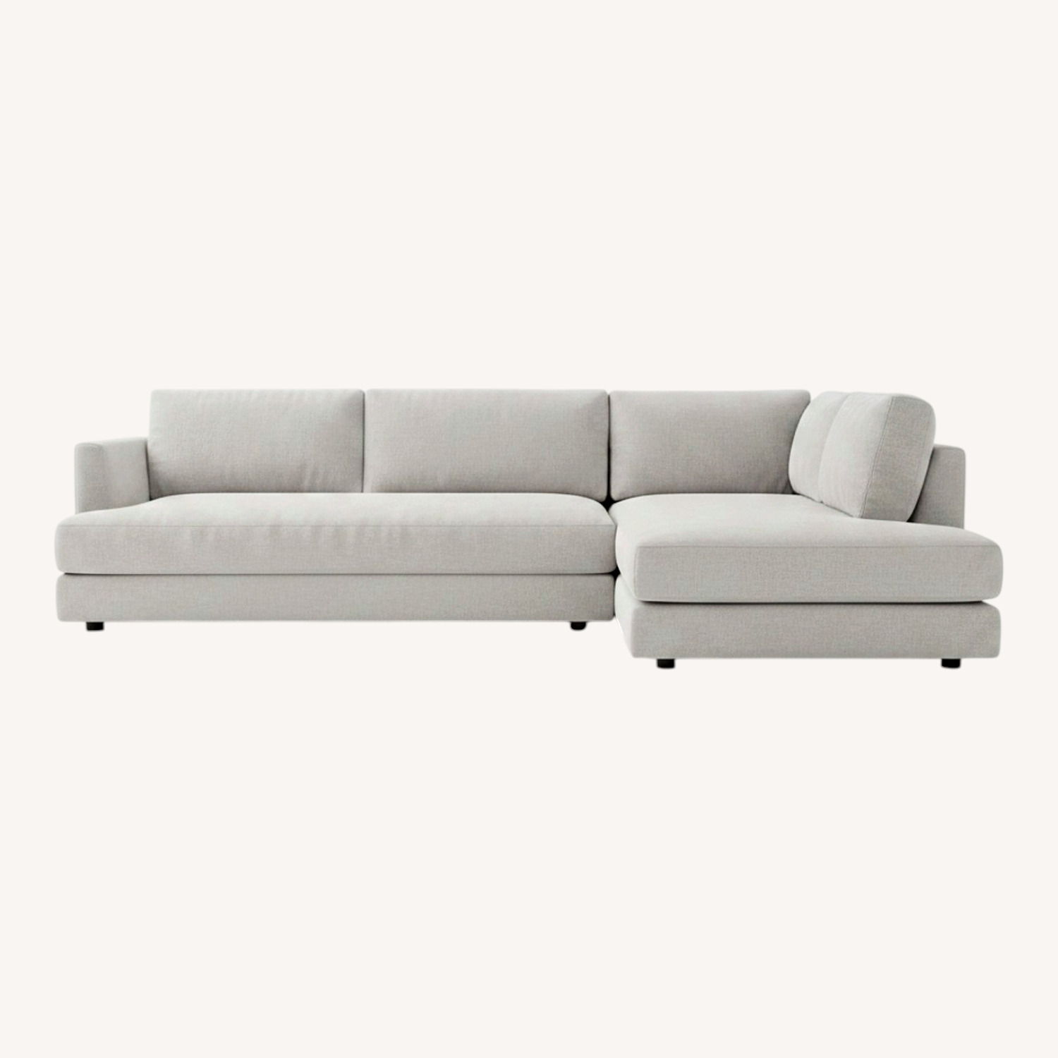 West Elm Haven Frost Gray Fabric 2 Piece Sectional - image-0