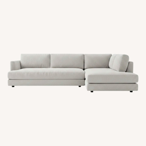 Used West Elm Haven Frost Gray Fabric 2 Piece Sectional for sale on AptDeco