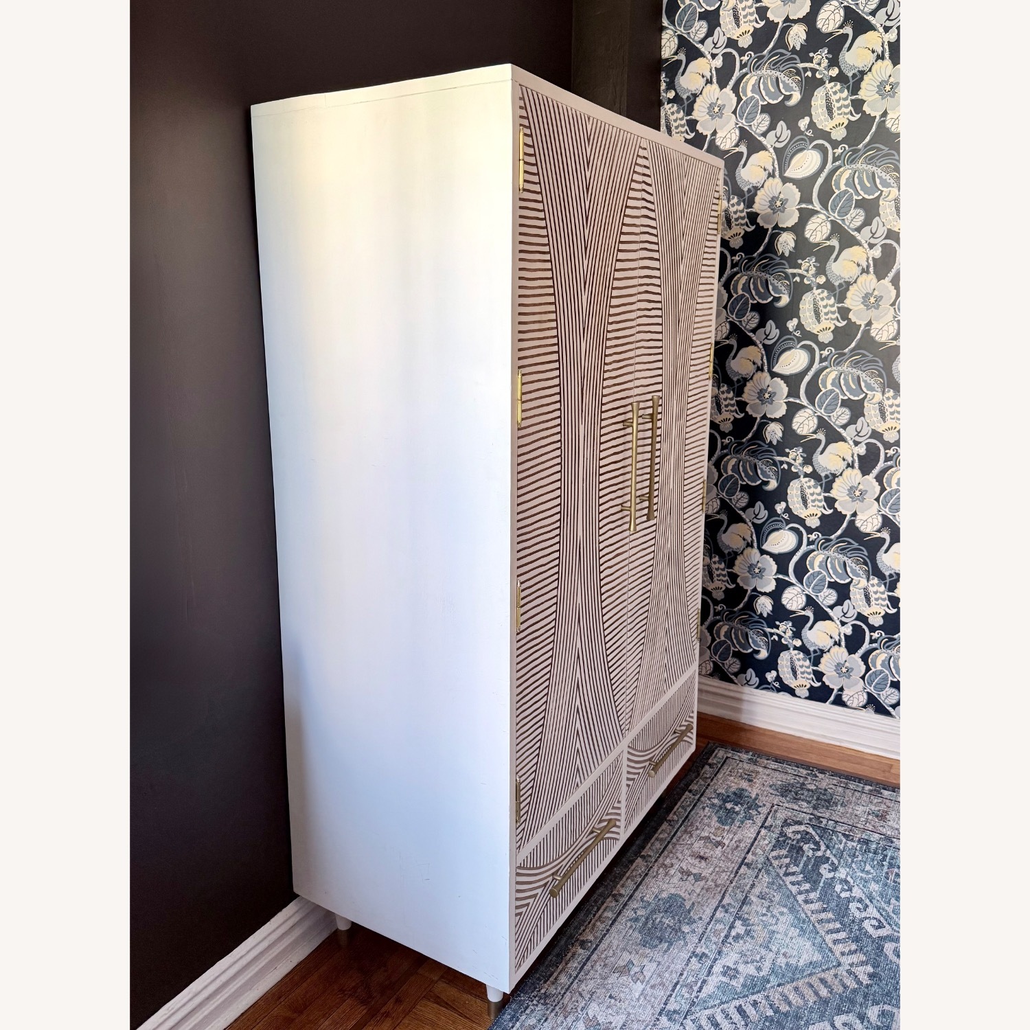 Anthropologie White Wood Armoire - image-3