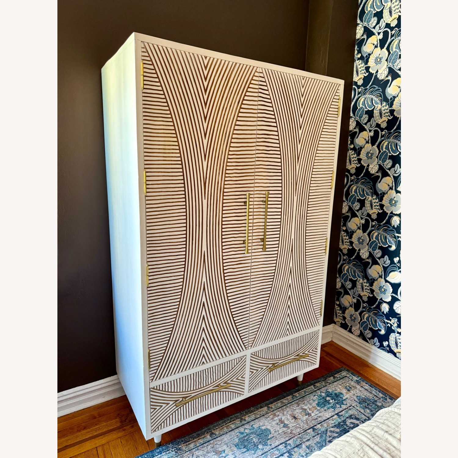 Anthropologie White Wood Armoire - image-2