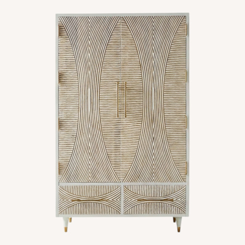 Used Anthropologie White Wood Armoire for sale on AptDeco