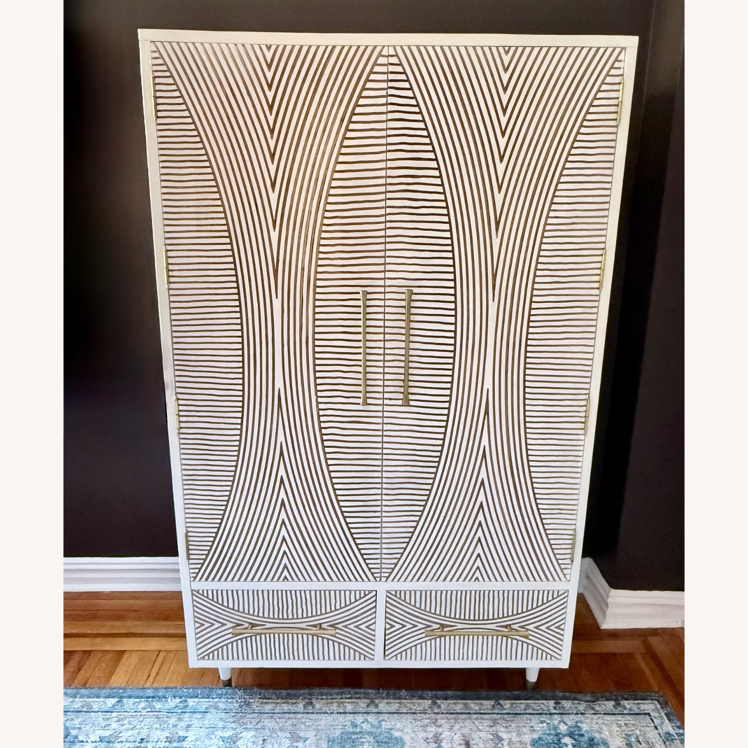Anthropologie White Wood Armoire - image-1