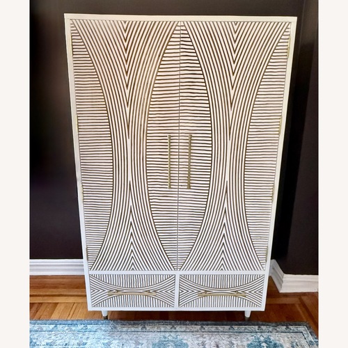 Used Anthropologie White Wood Armoire for sale on AptDeco