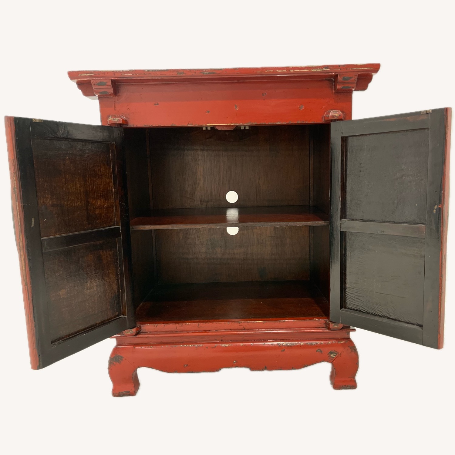 Gump's Chinese Red Wood Armoire - image-4
