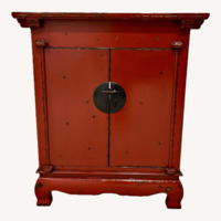 Gump's Chinese Red Wood Armoire