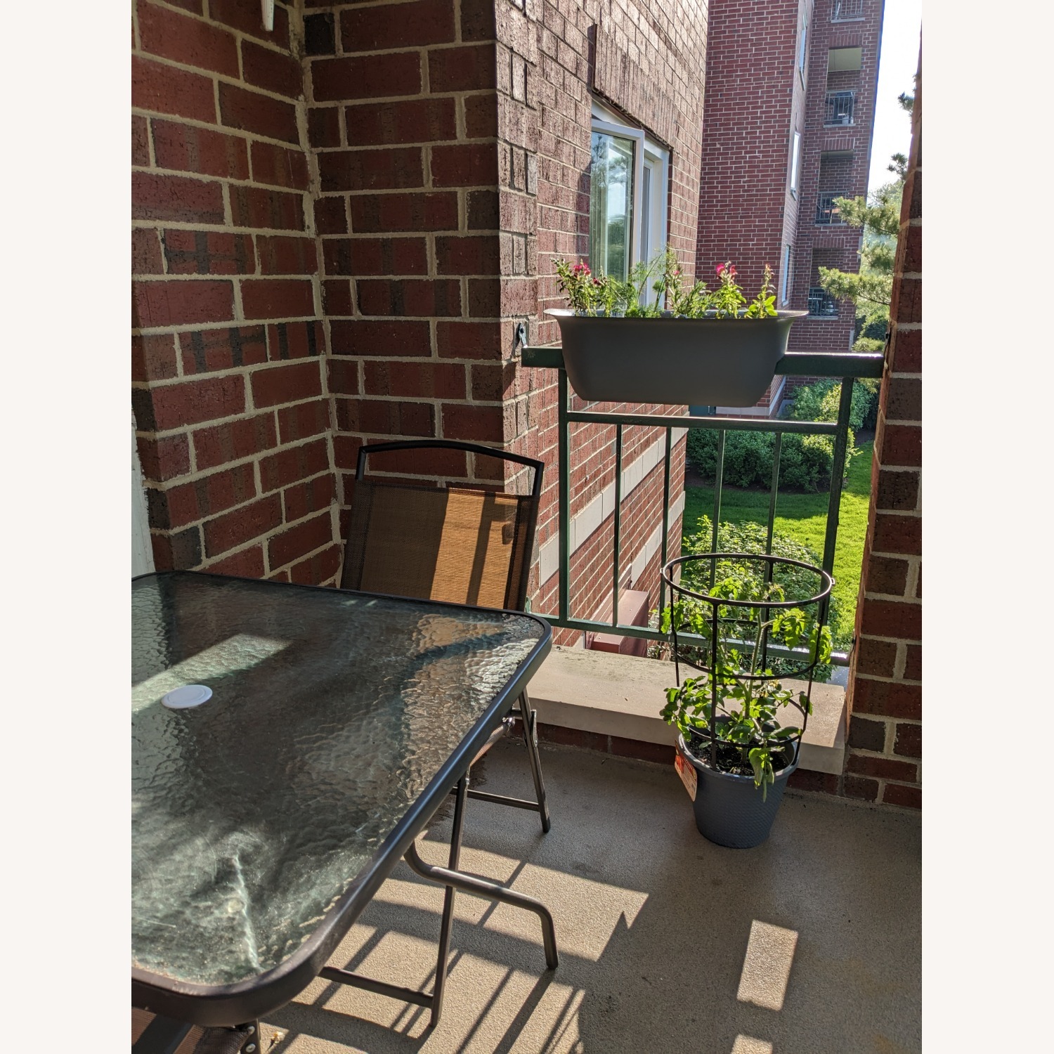 Glass Outdoor Dining Table and 4 Chairs - image-3