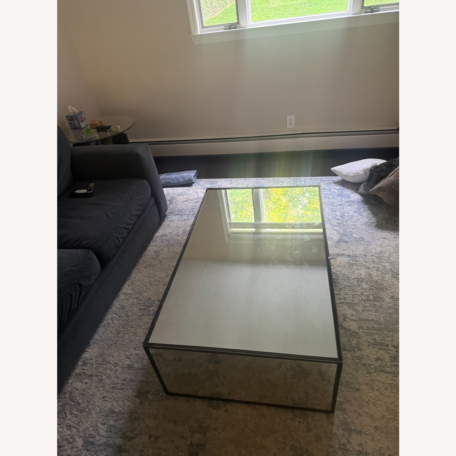 Restoration Hardware 48" Mirrored Coffee Table - image-2